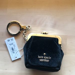 Kate Spade velvet coin purse key ring